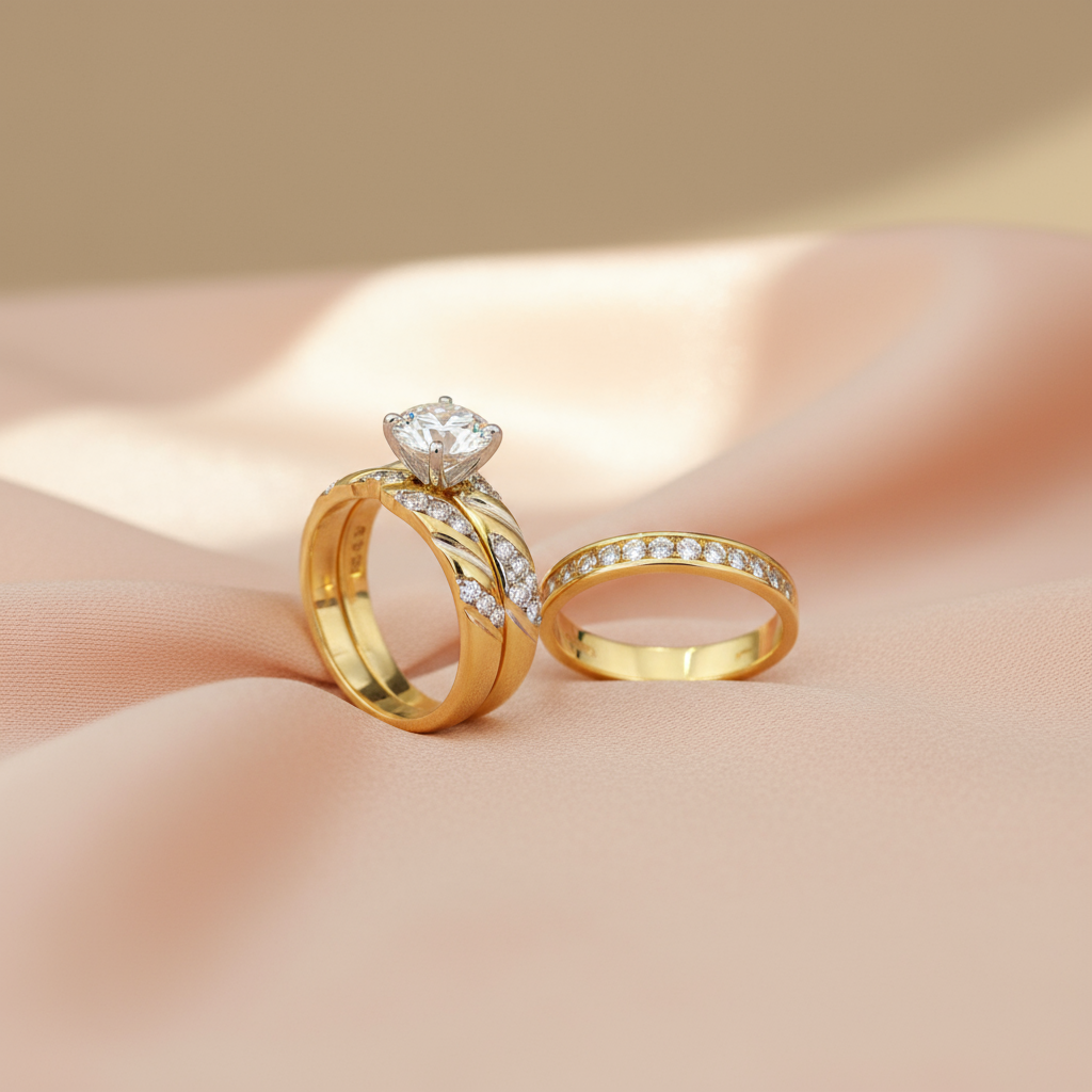 Set de Compromiso & Alianza – Oro con Circonias