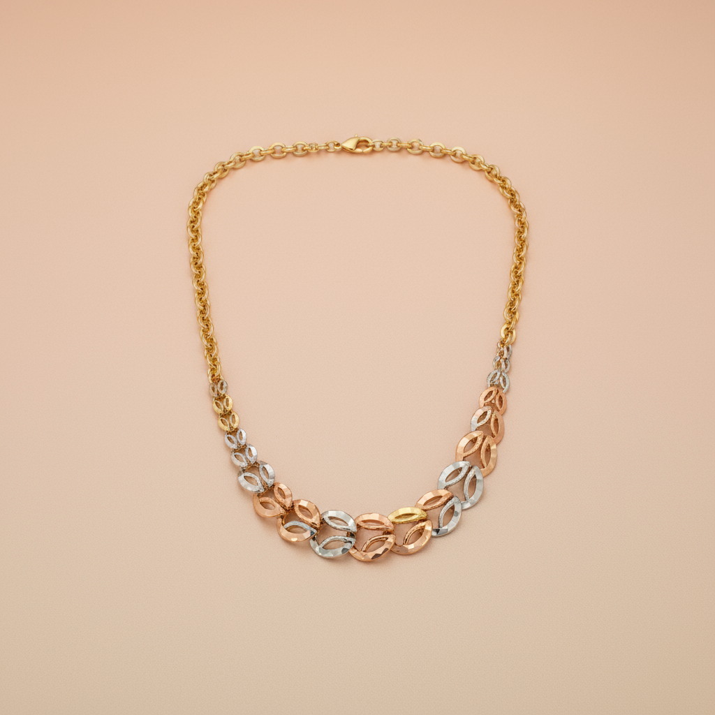 Collar de Eslabones Multicolor en Oro