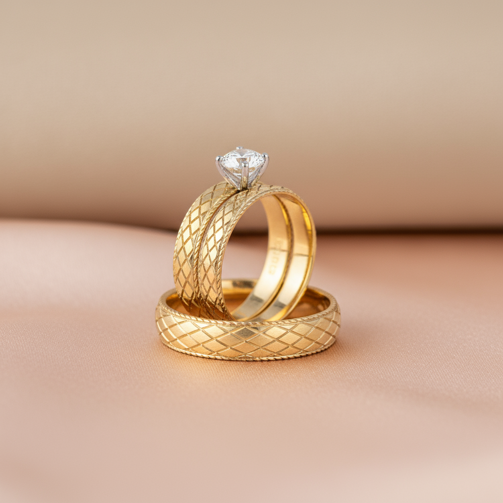 Set de Anillos "Compromiso de Oro"