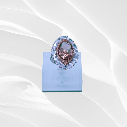 Italian Silver Champagne Oval Ring