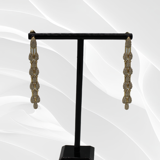 Gold-Plated Double Strand Drop Earrings