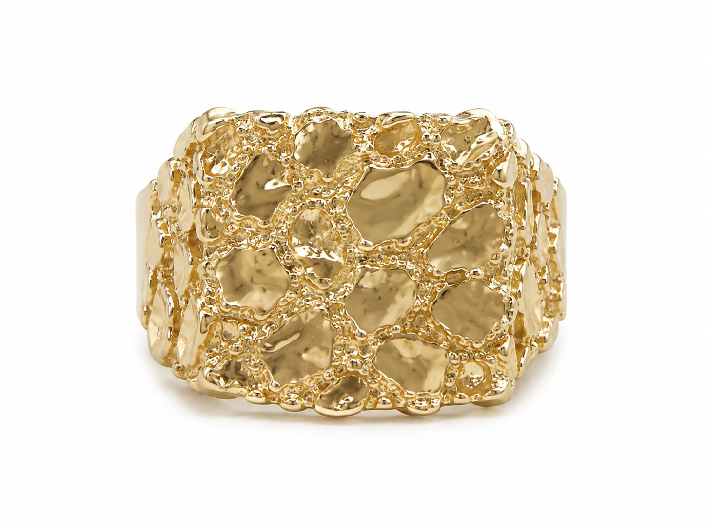 Anillo de Oro 14K Estilo Nugget para Caballero