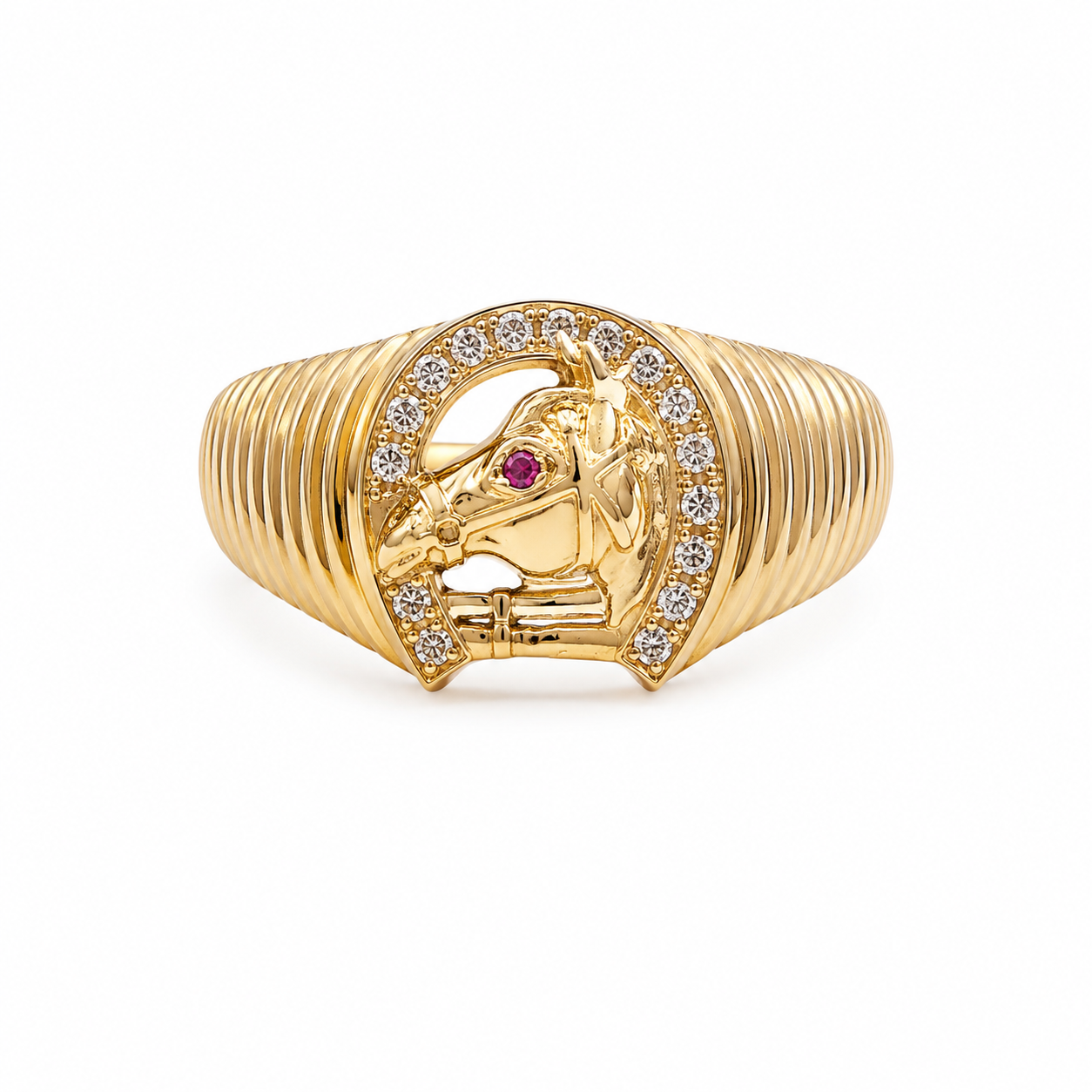 Anillo Oro 14K Caballo con Herradura