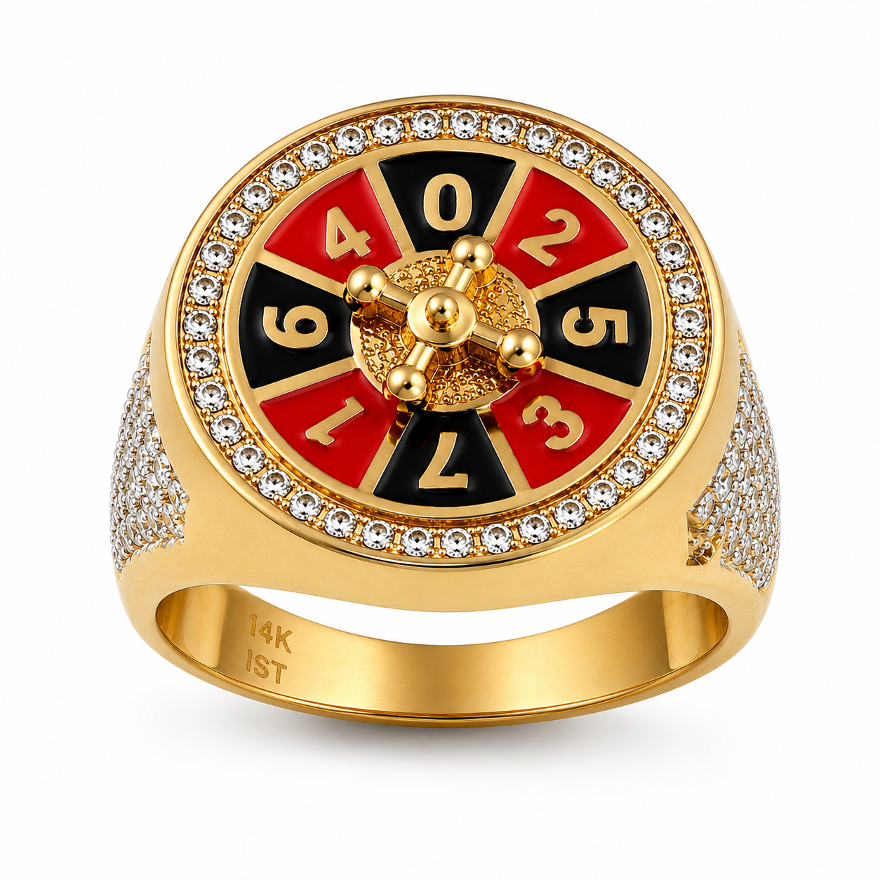 Anillo Oro 14K Ruleta Giratoria