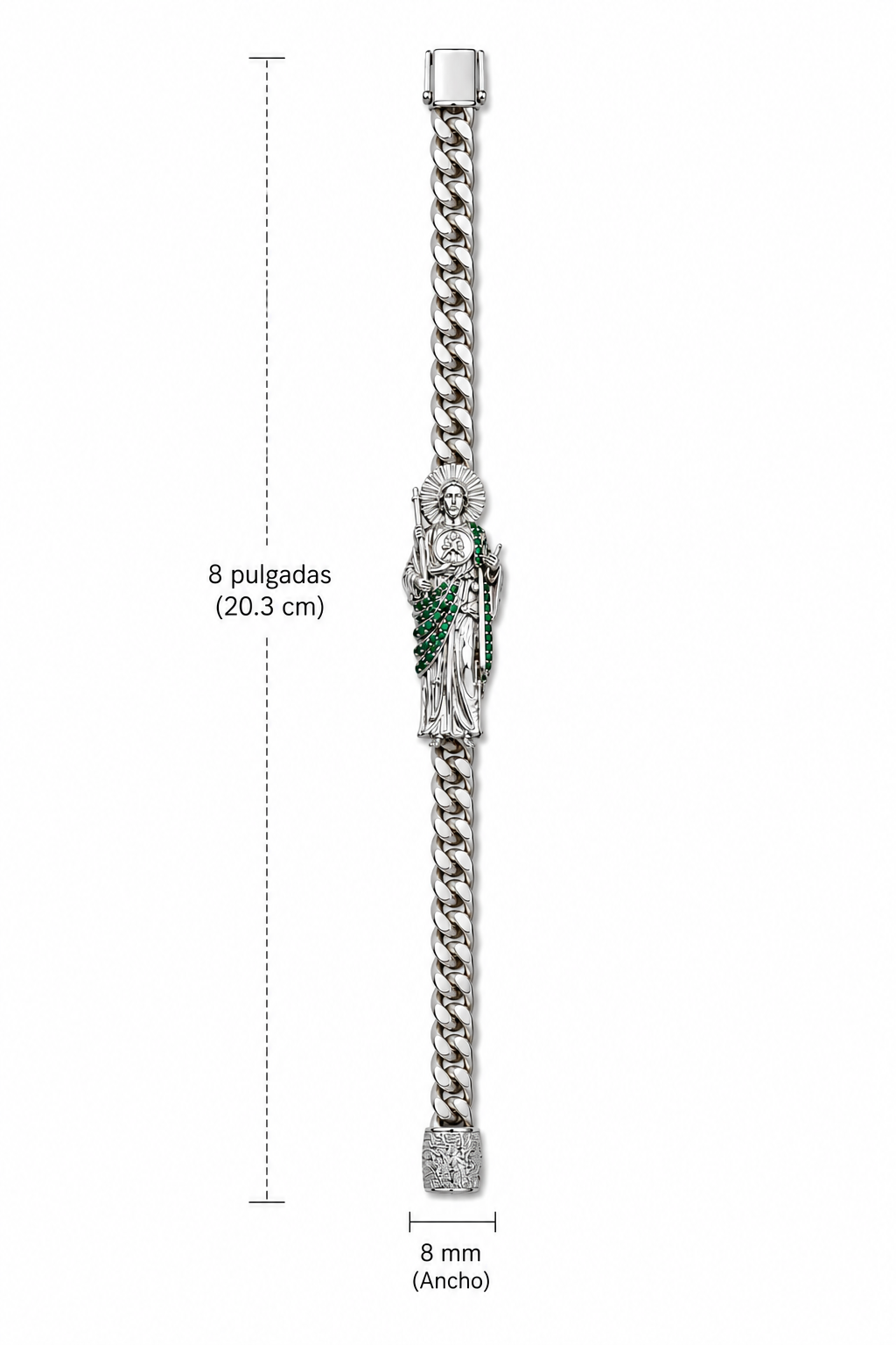 Pulsera de Plata Auténtica Italiana 925 con San Judas Tadeo