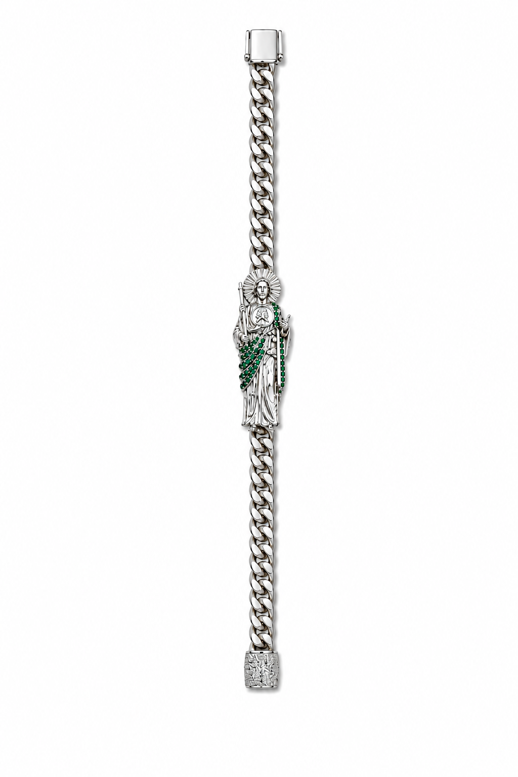 Pulsera de Plata Auténtica Italiana 925 con San Judas Tadeo