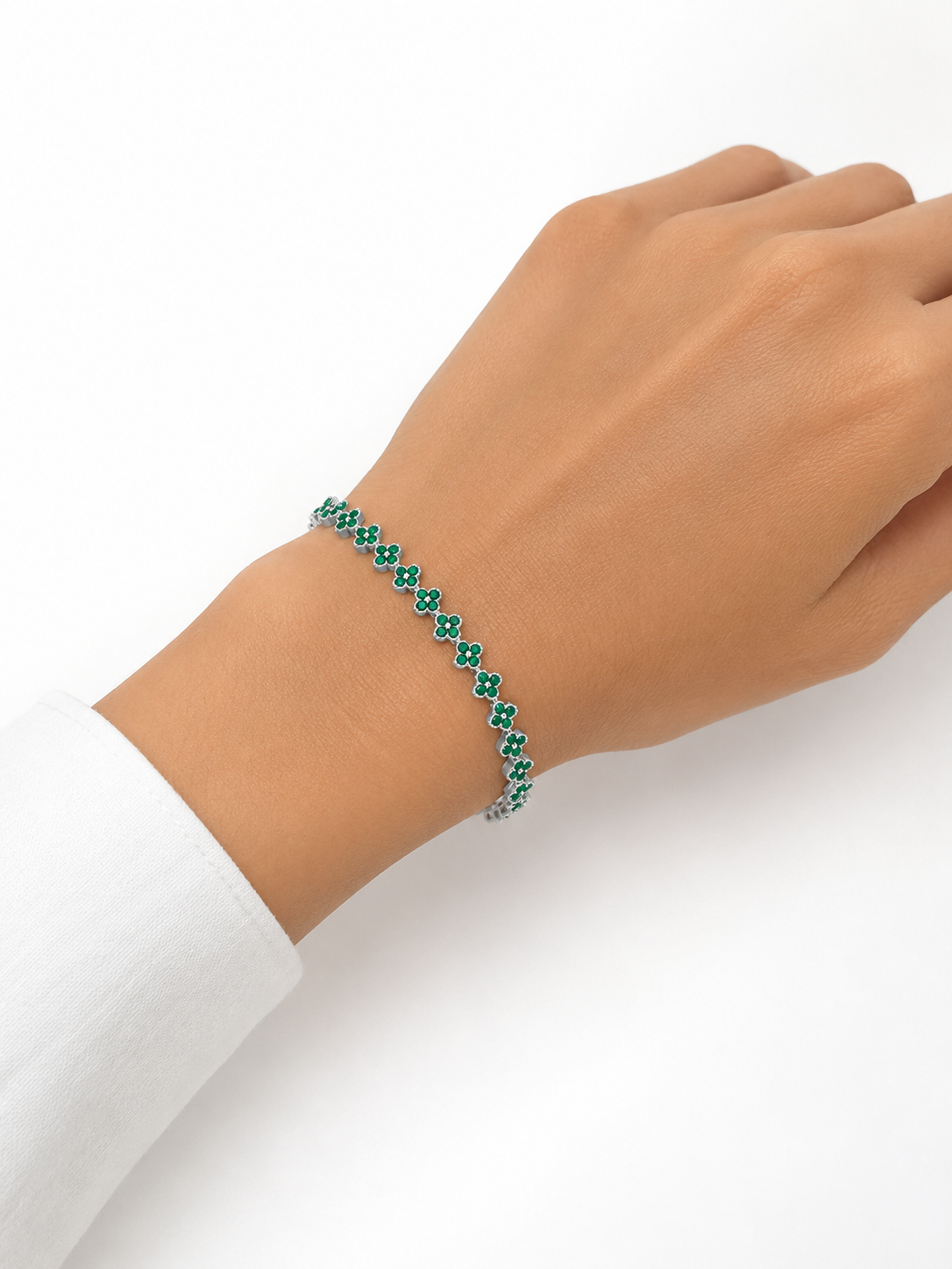 Pulsera Flores Inspiración Clover – Plata 925