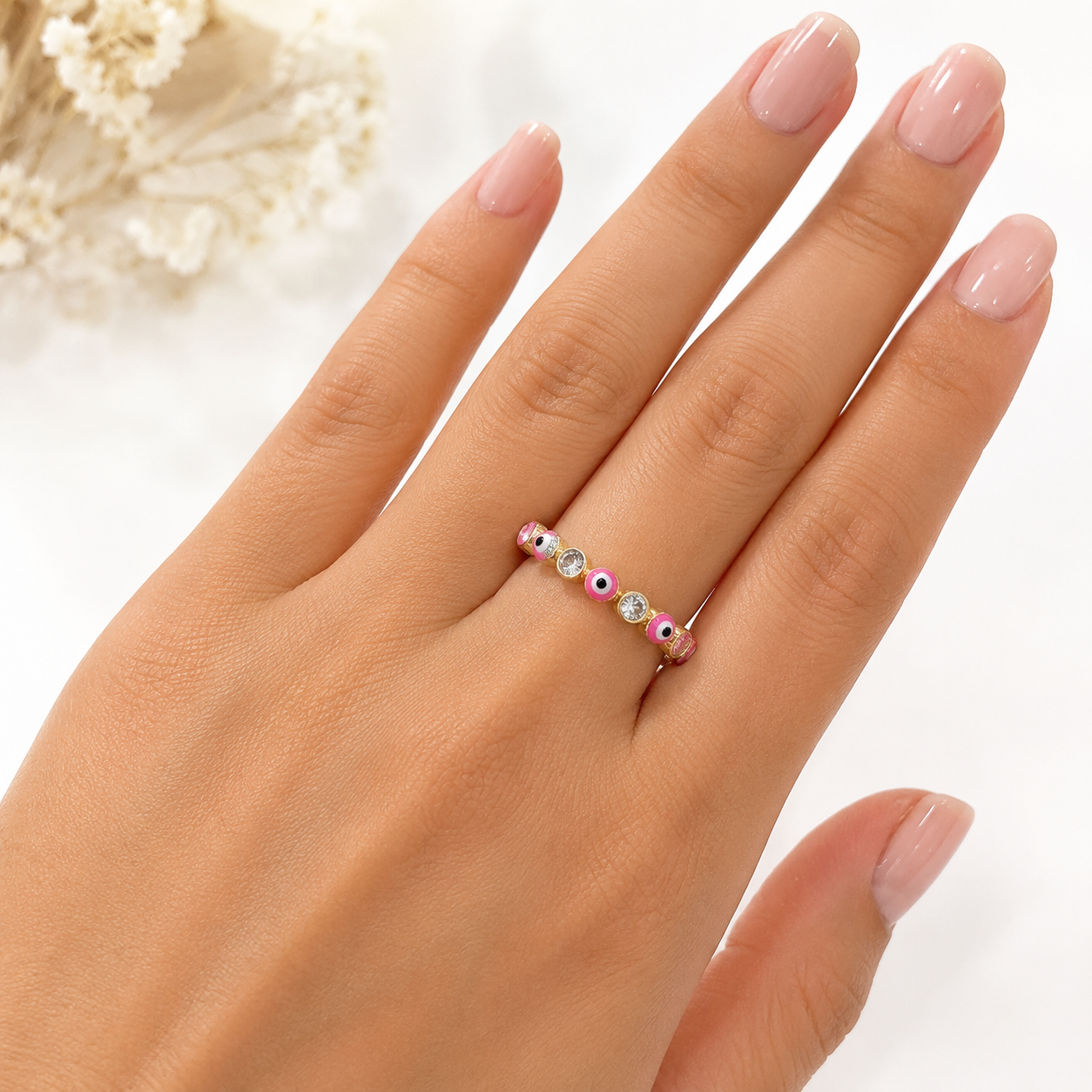 Anillo de Ojo Turco en Oro 14K