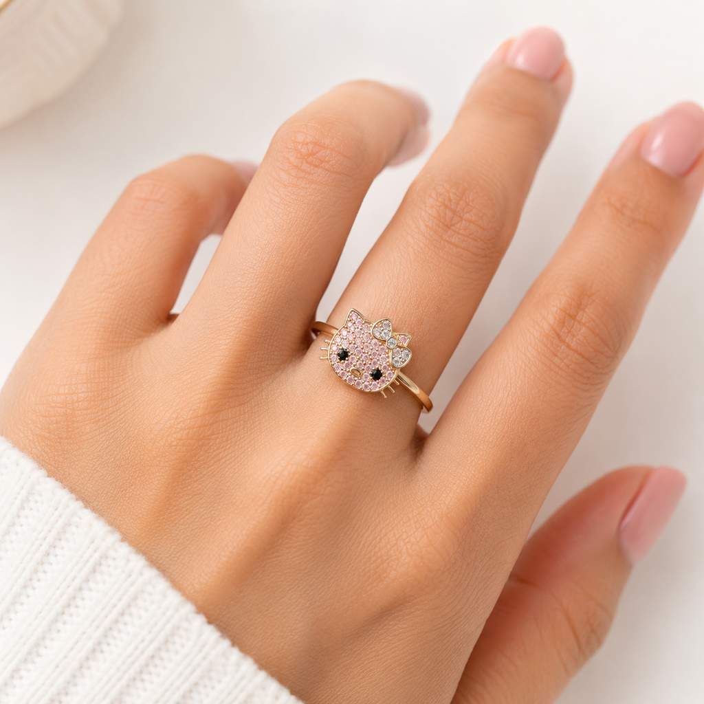 Anillo Infantil de Oro 14K – Talla 7