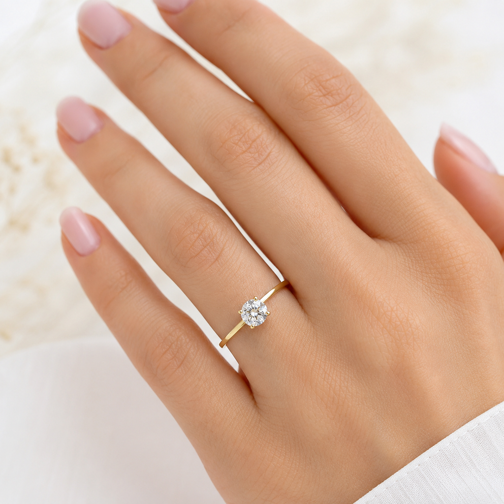 Anillo de Compromiso en Oro de 14K – Talla 7
