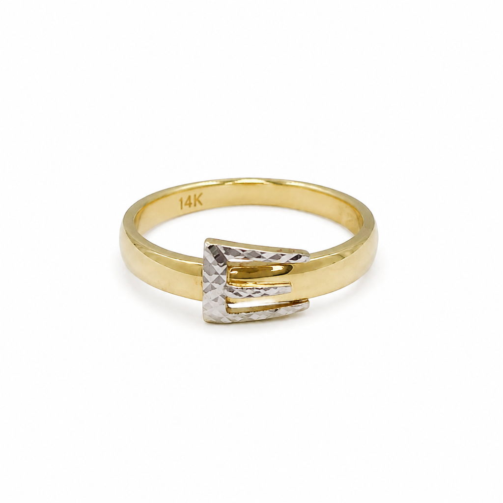 Anillo de Oro 14K con Forma de Cinturón