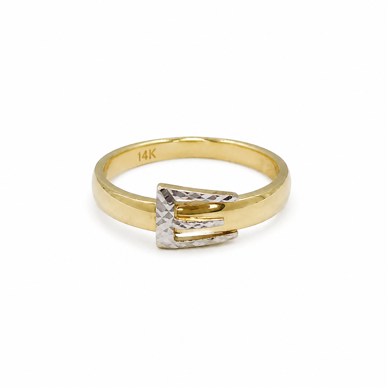 Anillo de Oro 14K con Forma de Cinturón