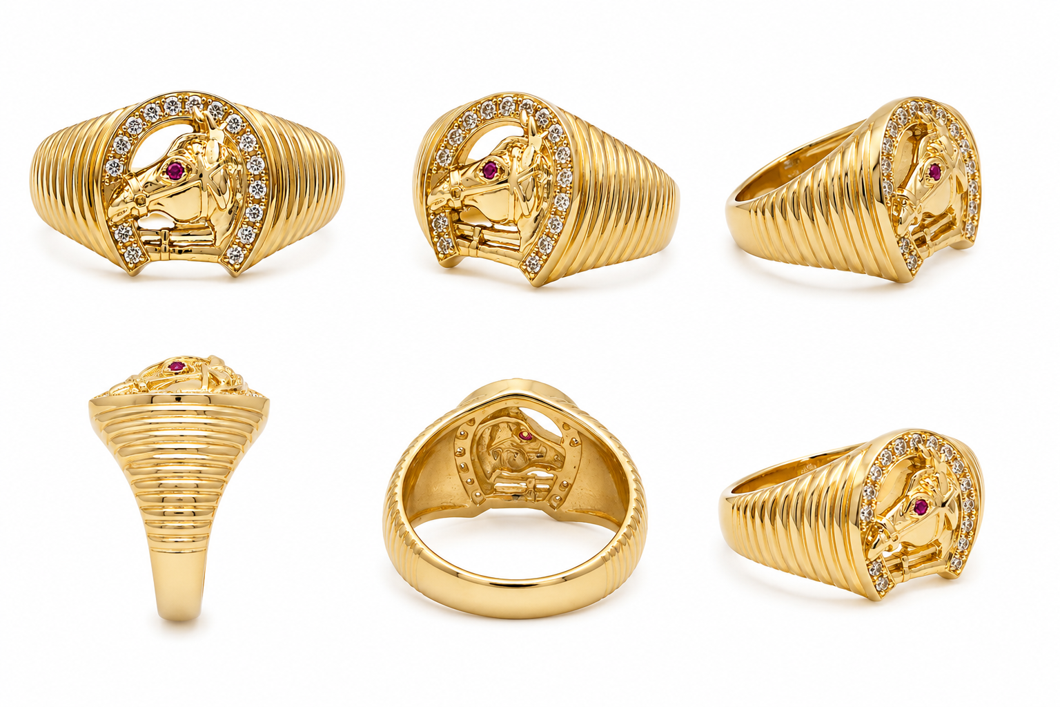 Anillo Oro 14K Caballo con Herradura