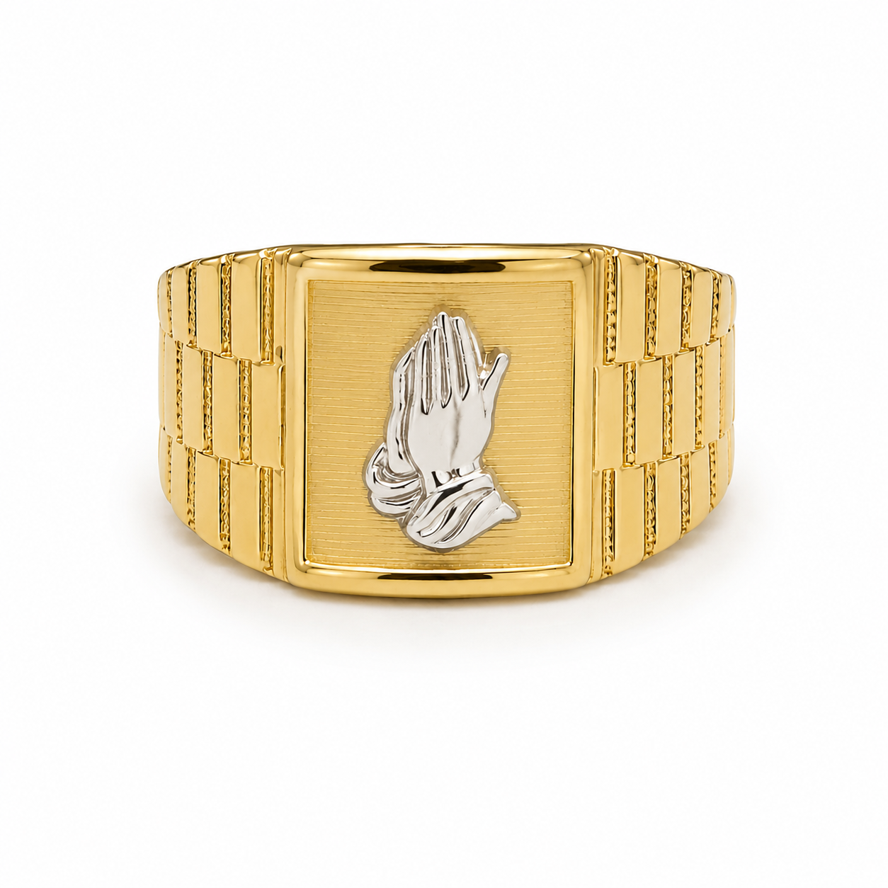 Anillo Oro 14K Manos en Oración