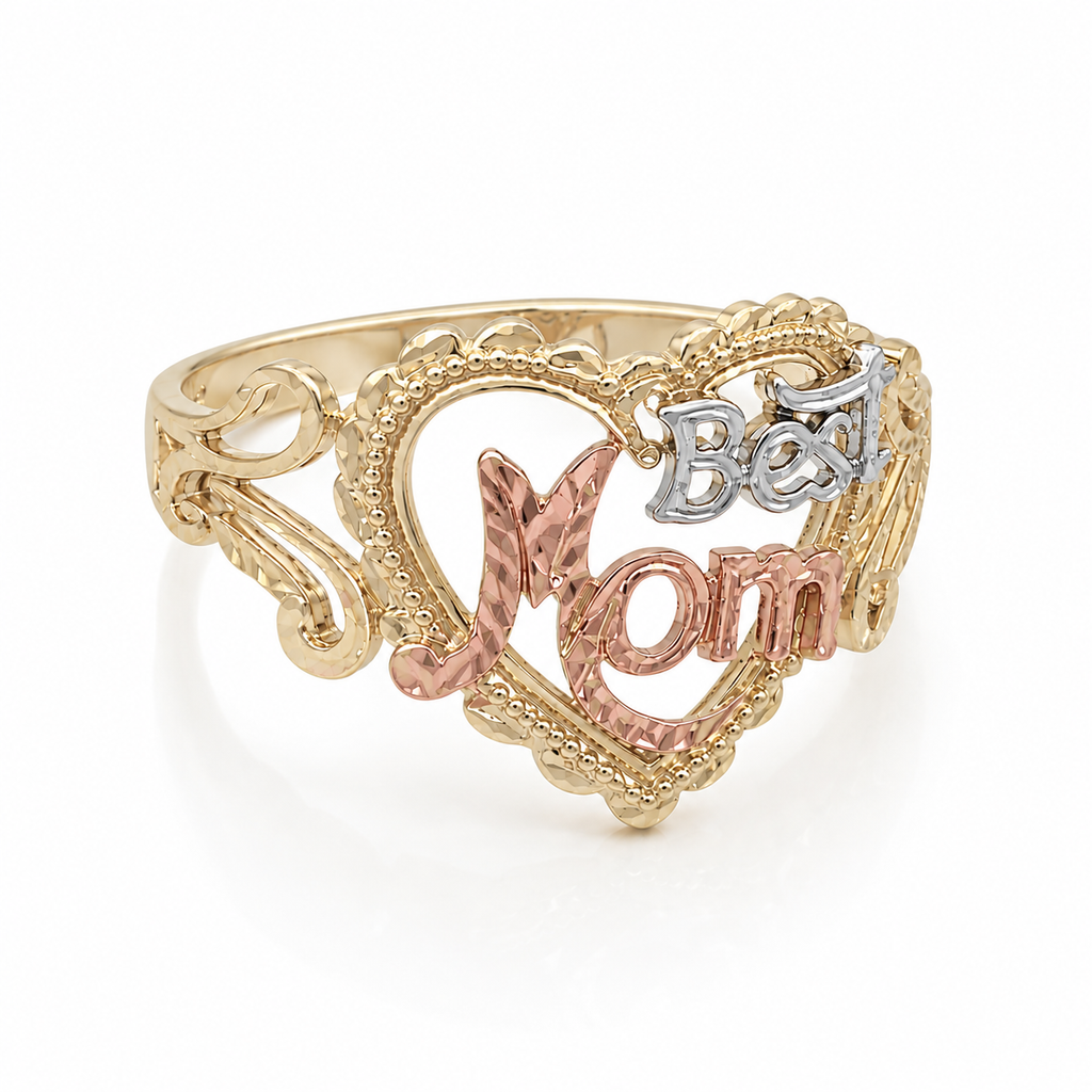Anillo Best Mom en Oro de 14K – Tres Oros
