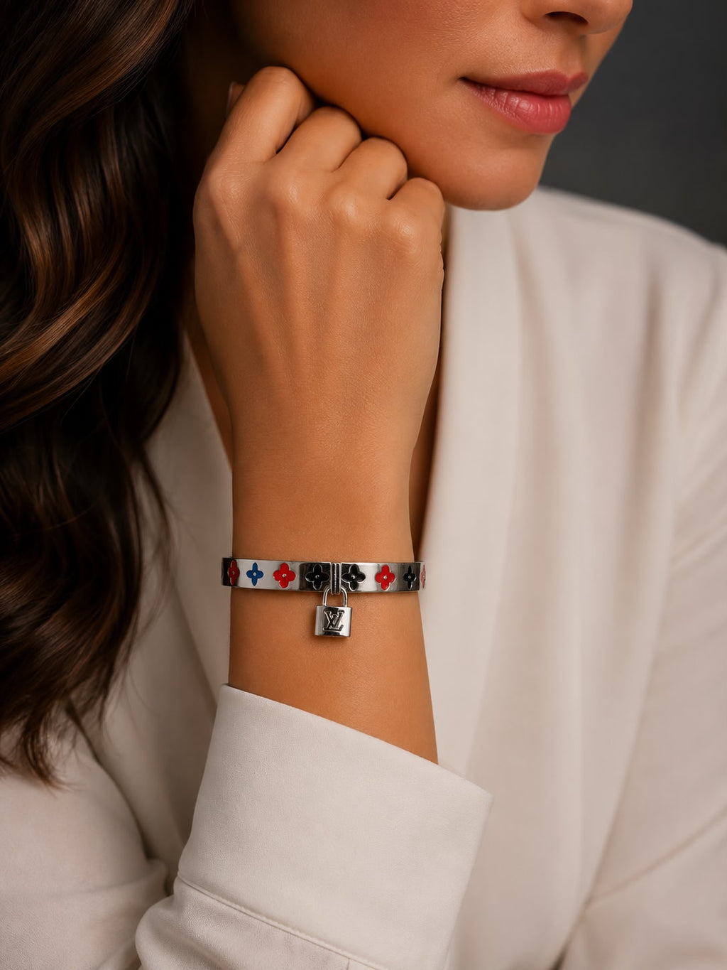 Pulsera Cuatro Pétalos de Plata Auténtica Italiana 925