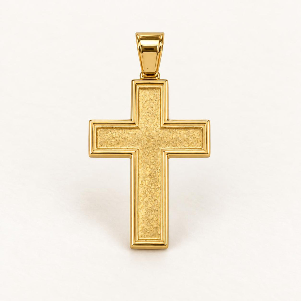 Dije de Cruz Nugget en Oro 14K